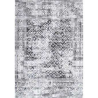 Iften Moroccan Geometric Distressed Area Rug