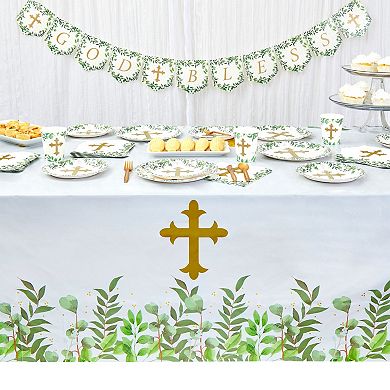 3 Pack Religious Table Cover For Baptism, First Communion, 54 X 108 In