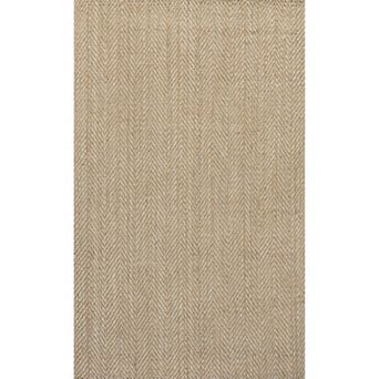 Espina Hand Woven Herringbone Chunky Jute Area Rug