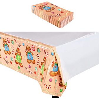 6x Plastic Table Cloths For Parties Disposable Rectangle Christmas Décor 54x108"
