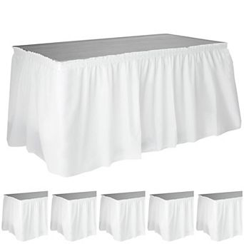 6 Pack Disposable Table Skirts For Wedding Engagement Party Birthday 8 Feet Long
