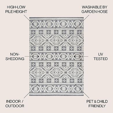 Citta High-low Pile Mediterranean Tile Area Rug