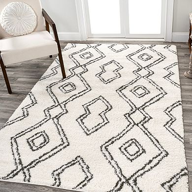 Pele Modern Geometric Dot Shag Area Rug