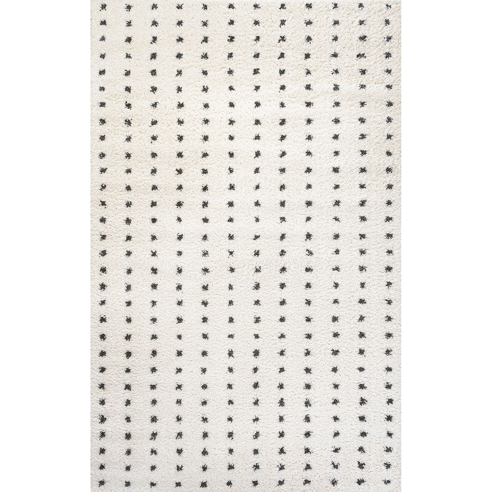 Pele Modern Geometric Dot Shag Area Rug