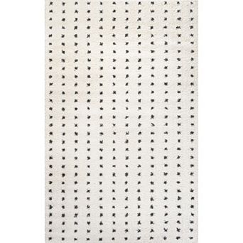 Pele Modern Geometric Dot Shag Area Rug