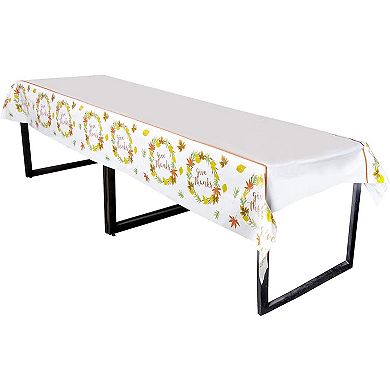 3 Pack Thanksgiving Tablecloth, Disposable Fall Design for Rectangular Table