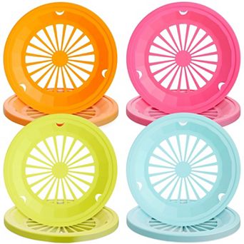 Plastic Paper Plate Holders, Picnic Supplies, 4 Colors (10 in 20 Pack)