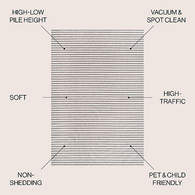 Aarhus Minimalist Scandi Striped Area Rug