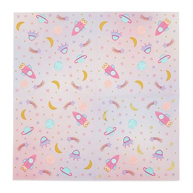 50 Pack Pink Outer Space Party Decorations Cocktail Ppaer Napkins, 5 X 5 In