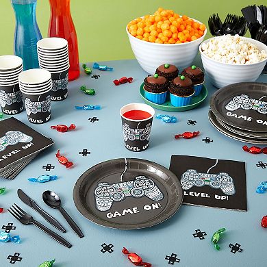 144 Pack Video Game Party Supplies For Gamer Birthday Decorations, Serves 24