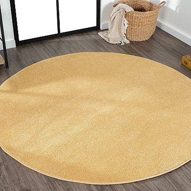 Haze Solid Low Pile Area Rug Mustard