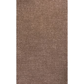Haze Solid Low Pile Area Rug Brown