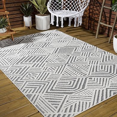 Jordan High-low Pile Art Deco Geometric Indoor/outdoor Area Rug