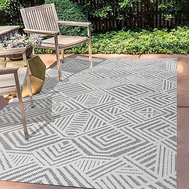 Jordan High-low Pile Art Deco Geometric Indoor/outdoor Area Rug