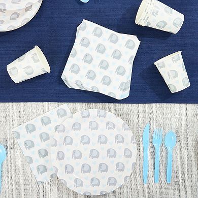 Serves 24 Elephant Baby Shower Decorations For Boy, Elephant Party Supplies