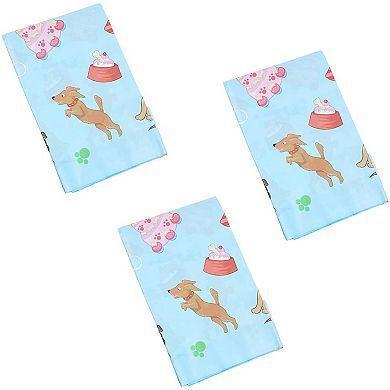 3 Pack Puppy Dog Themed Party Tablecloth (54 X 108 In, Rectangle)