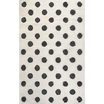 Pere Modern Charcoal Dot Shag Area Rug