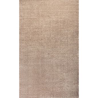 Haze Solid Low Pile Area Rug Black