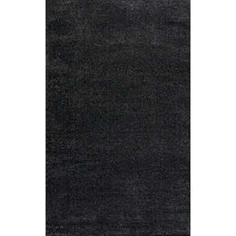 Haze Solid Low Pile Area Rug Black