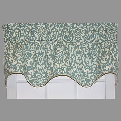 Duncan High Quality Room Darkening Solid Natural Color Lined Scallop Window Valance