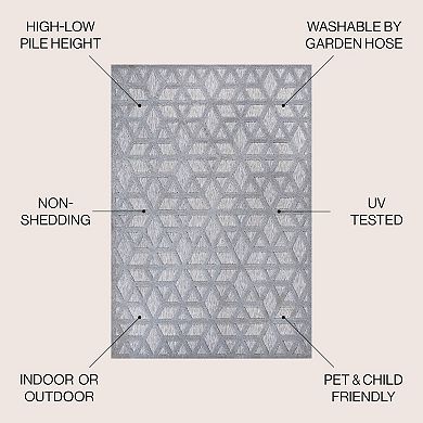 Talaia Neutral Geometric Indoor/outdoor Area Rug
