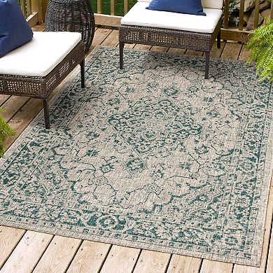 Rozetta Boho Medallion Textured Weave Indoor/outdoor Area Rug