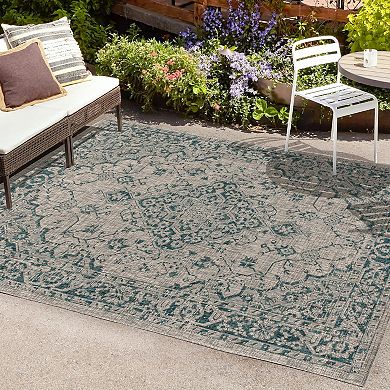 Rozetta Boho Medallion Textured Weave Indoor/outdoor Area Rug