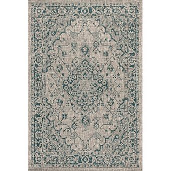 Rozetta Boho Medallion Textured Weave Indoor/outdoor Area Rug
