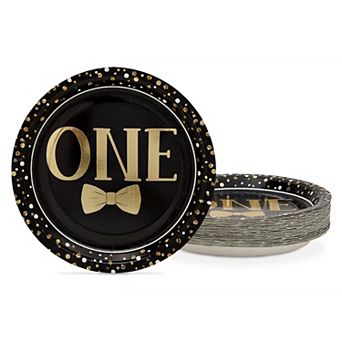 48x Plastic Paper Plates For Baby Boy 1st Birthday Party Decoration Supplies 9"