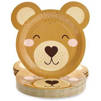 48-pack Teddy Bear Paper Plates For Baby Shower Decorations, 11x11 In