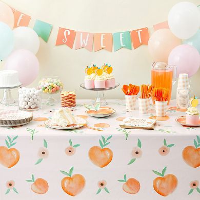 3 Pack Peach Tablecloths, 54x108 Inch Table Covers For Party Supplies