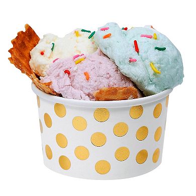 Ice Cream Sundae Cups 100-Piece Disposable Paper Dessert Ice Cream Yogurt Bowls