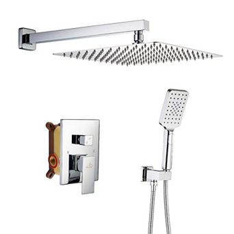 10" Wall Mounted Rain Shower System Set Handheld Spray