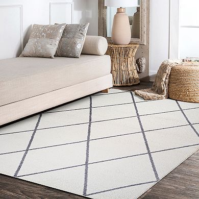Cole Minimalist Diamond Trellis Area Rug