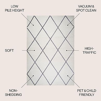 Cole Minimalist Diamond Trellis Area Rug