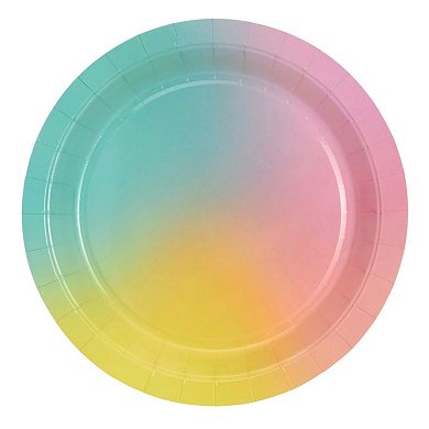 144 Piece Pastel Paper Plates And Napkins, Rainbow Dinnerware Set (serves 24)