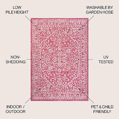 Malta Bohemian Medallion Textured Weave Indoor/outdoor Area Rug