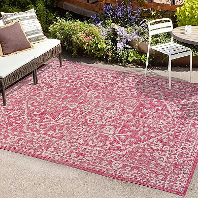 Malta Bohemian Medallion Textured Weave Indoor/outdoor Area Rug