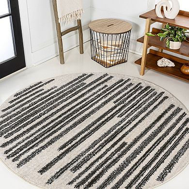 Khalil Modern Berber Stripe Area Rug