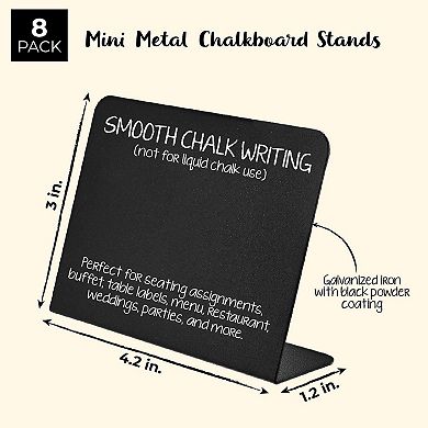8 Metal Chalkboard Erasable Sign Stand For Food Label Table Wedding Party 3 X 4"