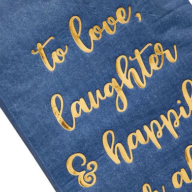 100 Pack Wedding Cocktail Napkins For Reception Party, Navy Blue, 4 X 8 In