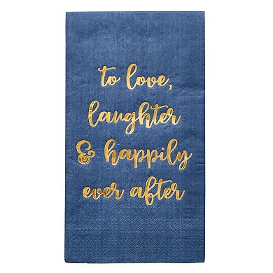 100 Pack Wedding Cocktail Napkins For Reception Party, Navy Blue, 4 X 8 In