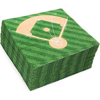 Baseball Party Napkins, Sports Birthday (6.5 X 6.5 in 100 Pack)