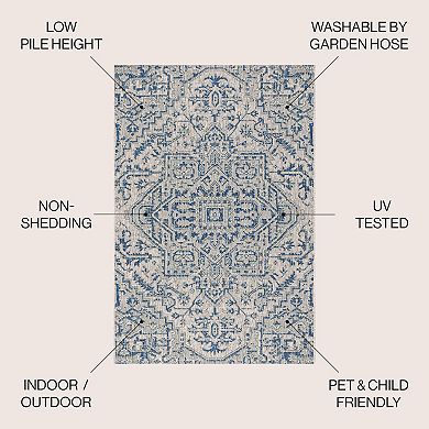 Estrella Bohemian Medallion Textured Weave Indoor/outdoor Area Rug