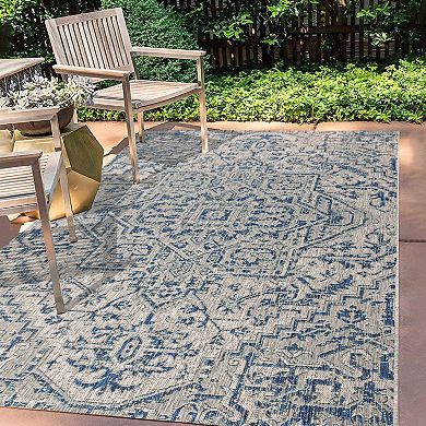 Estrella Bohemian Medallion Textured Weave Indoor/outdoor Area Rug
