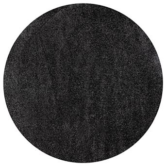 Haze Solid Low Pile Area Rug Black