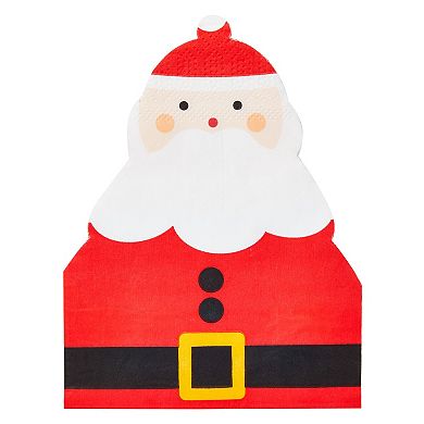 50 Pack Santa Claus Christmas Paper Napkins For Holiday Party Supplies, 5 X 6 In