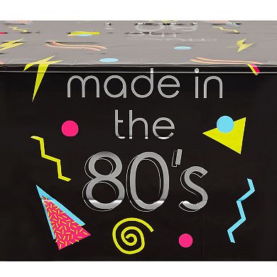 3 Pack Plastic 80s Table Cover, Retro Neon Theme Party Decorations, 54x108 In