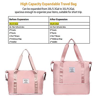 35l Shoulder Travel Duffle Bag Set With Luggage Sleeve