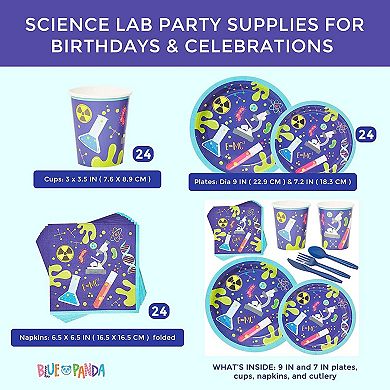 168 Piece Science Birthday Party Supplies Decorations For Kids, Serves 24